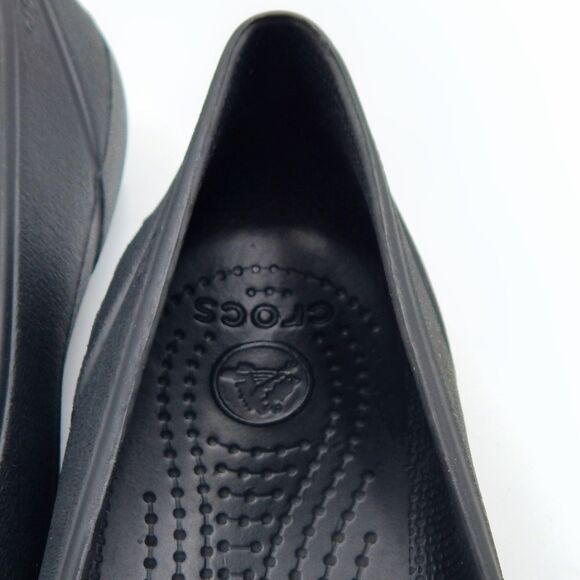 Crocs Women's Gianna Alice Black Ballet Flats Black Cap Toe Shoe Size 8 Slip On - Picture 10 of 13